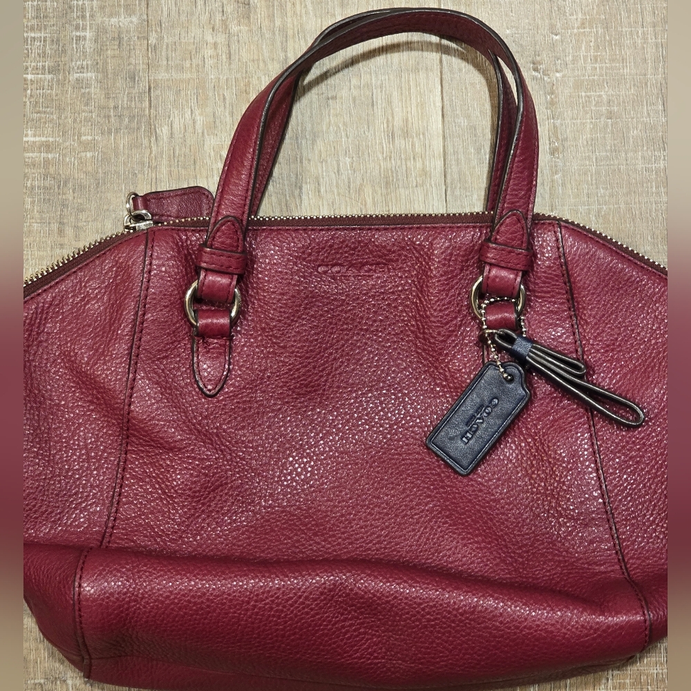 Coach F30281 Burgundy Leather Handbag - Picture 2 of 12